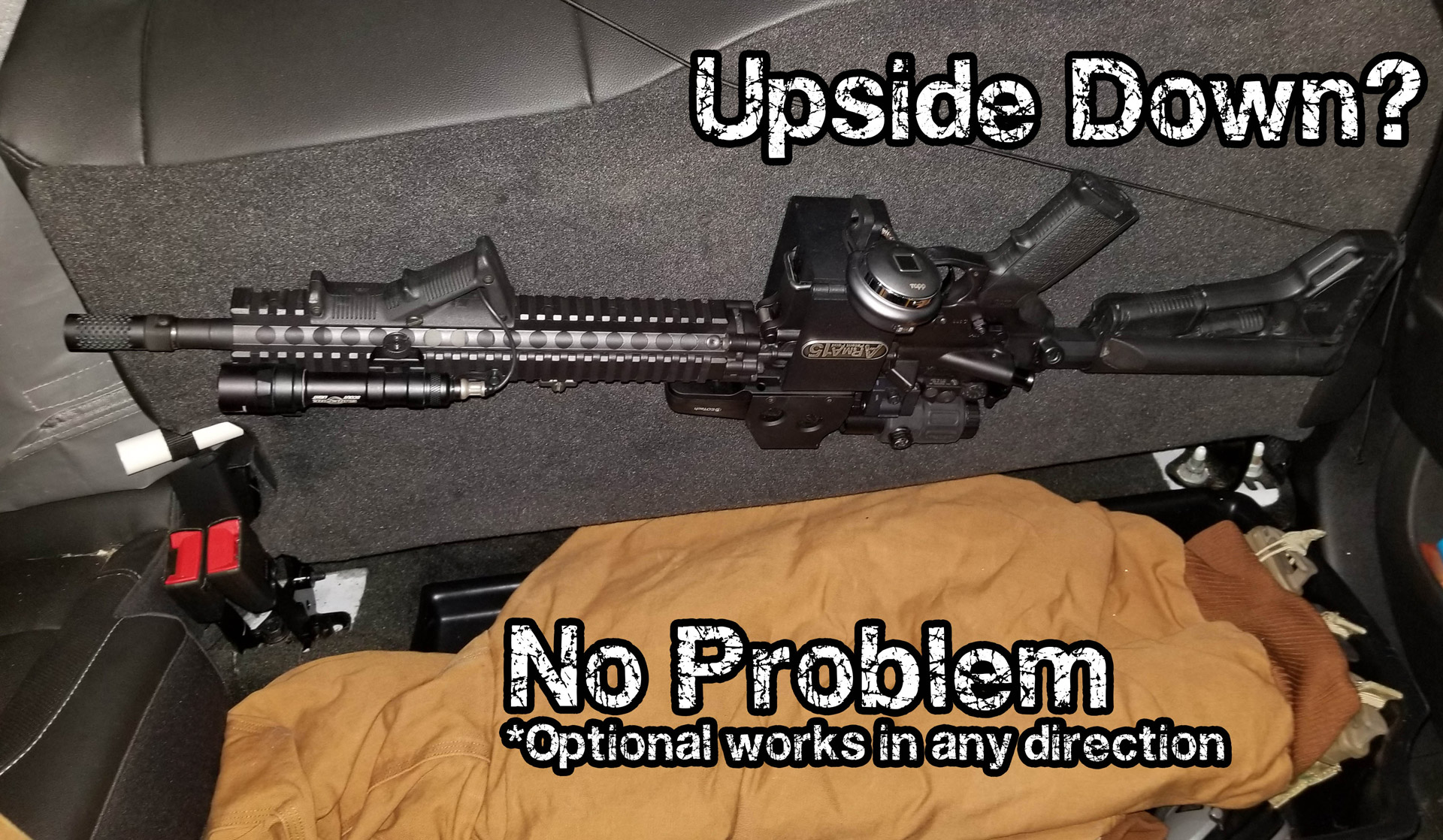 ARmA15 AR15 mount installed under Ford F150 rear seat