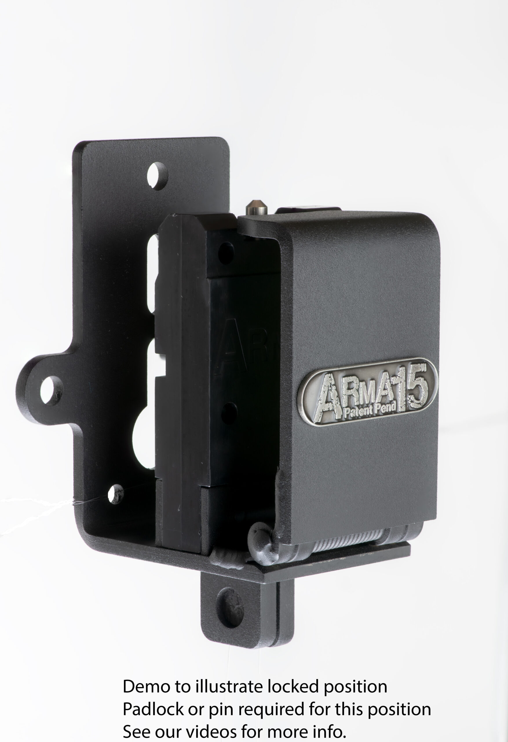 ARmA15 steel rifle mount in the locked position
